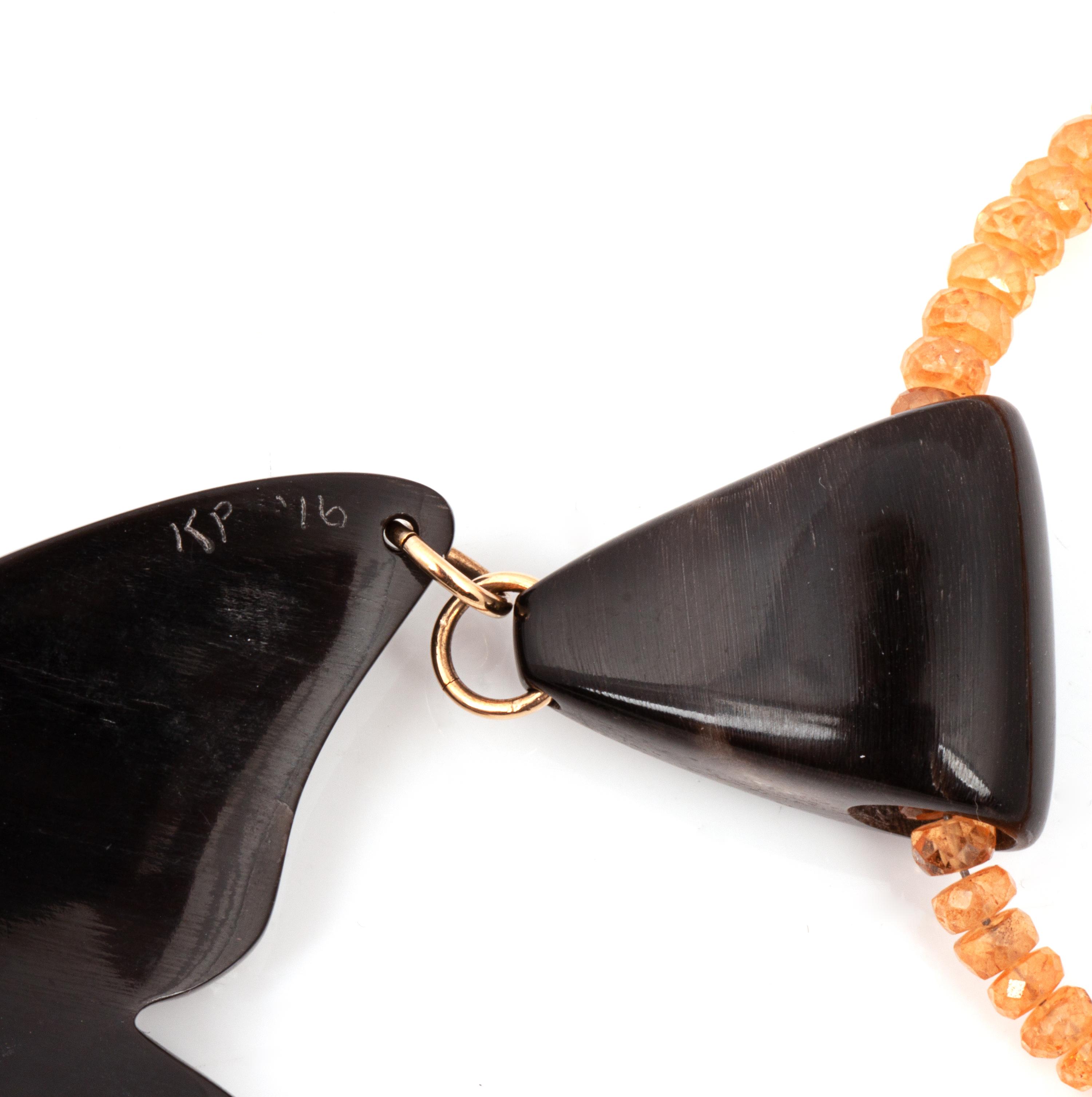 Carved Buffalo Horn Butterfly Necklace and Earrings
