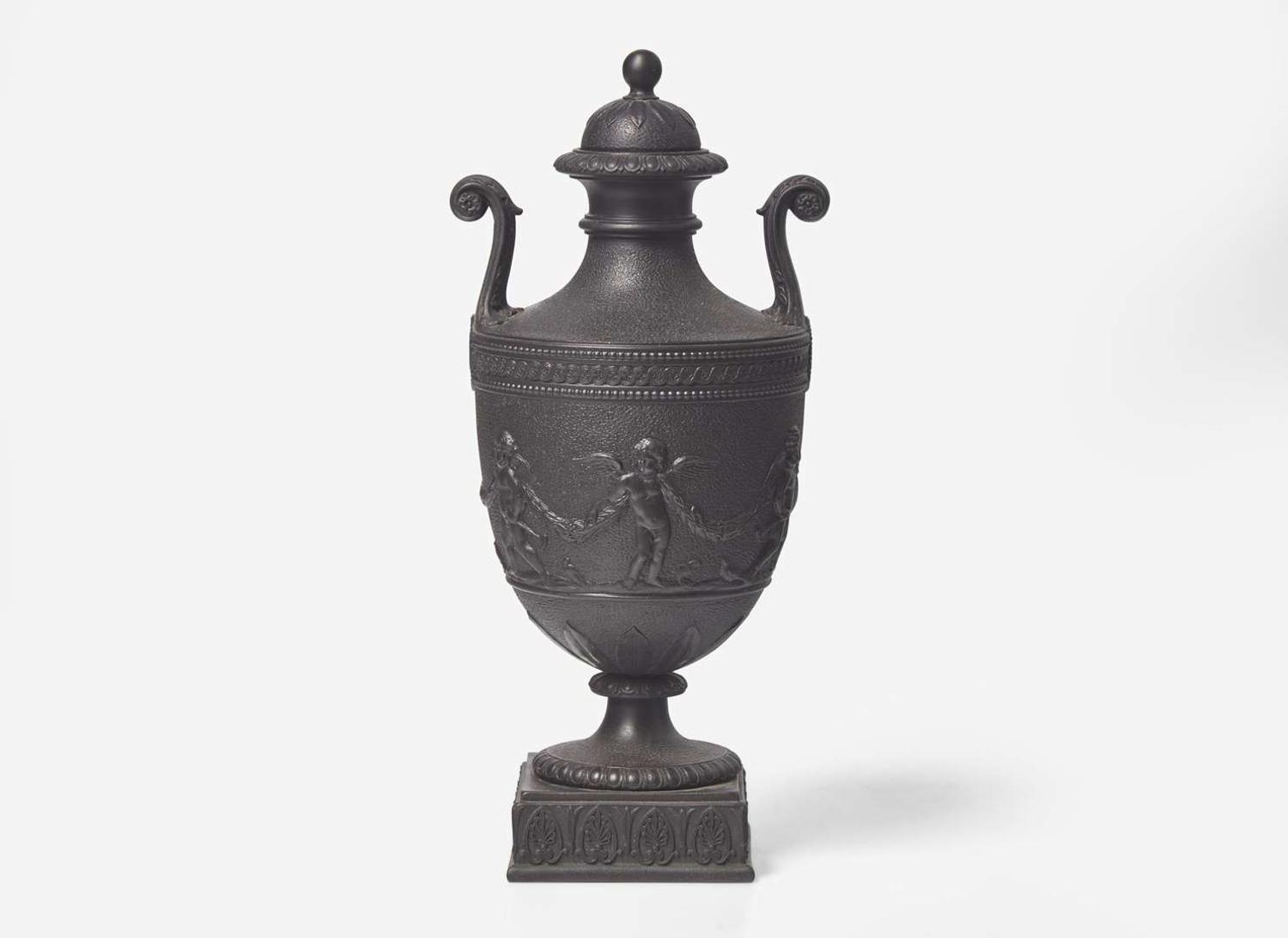 A Wedgwood Black Basalt Vase and Cover, UK, 19th century