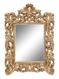 An Italian Rococo Style Silvered Wood Mirror