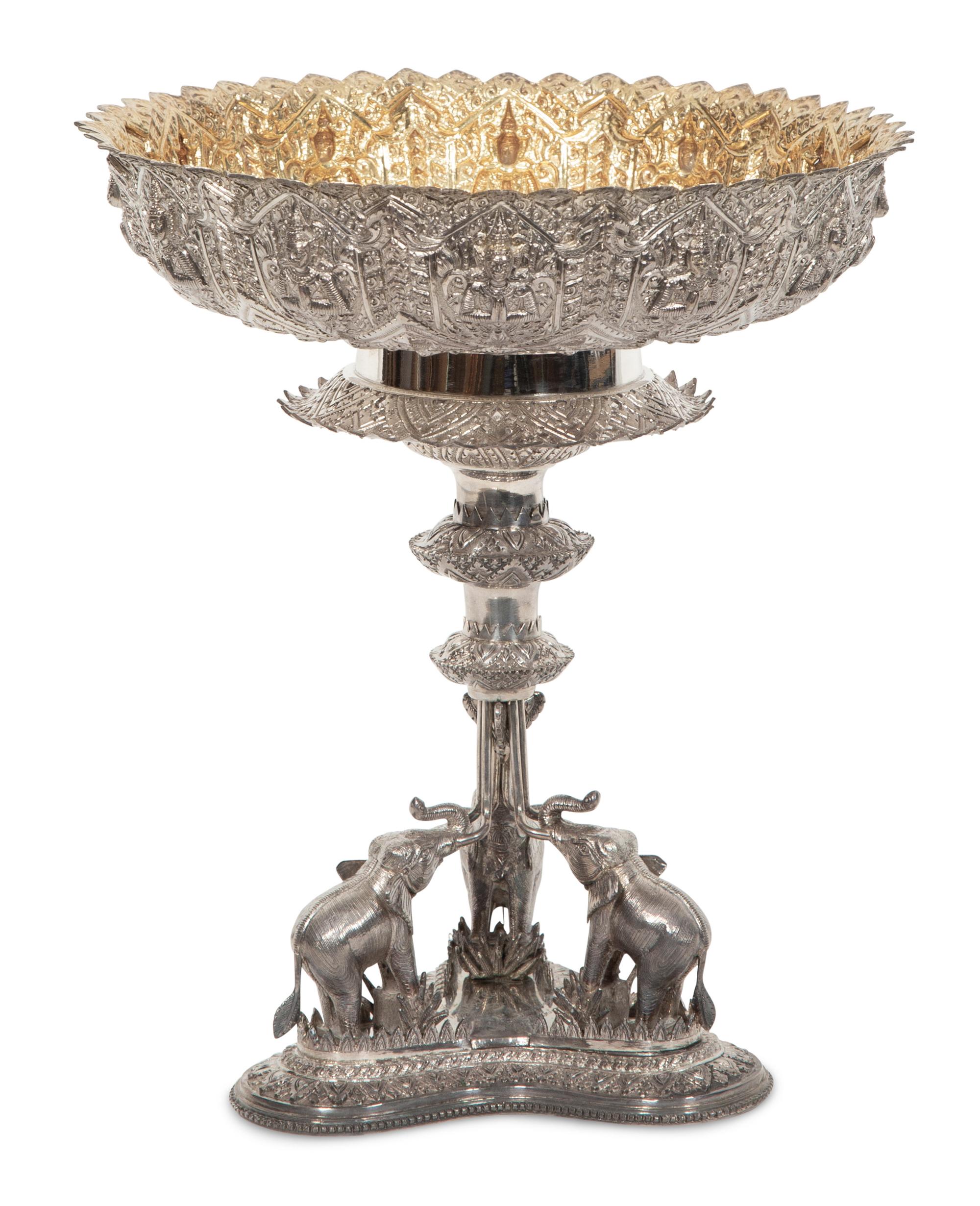 A Thai Silver Presentation Centerpiece