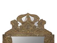 A Dutch Chased Brass Cushion Mirror with Nautical Motif