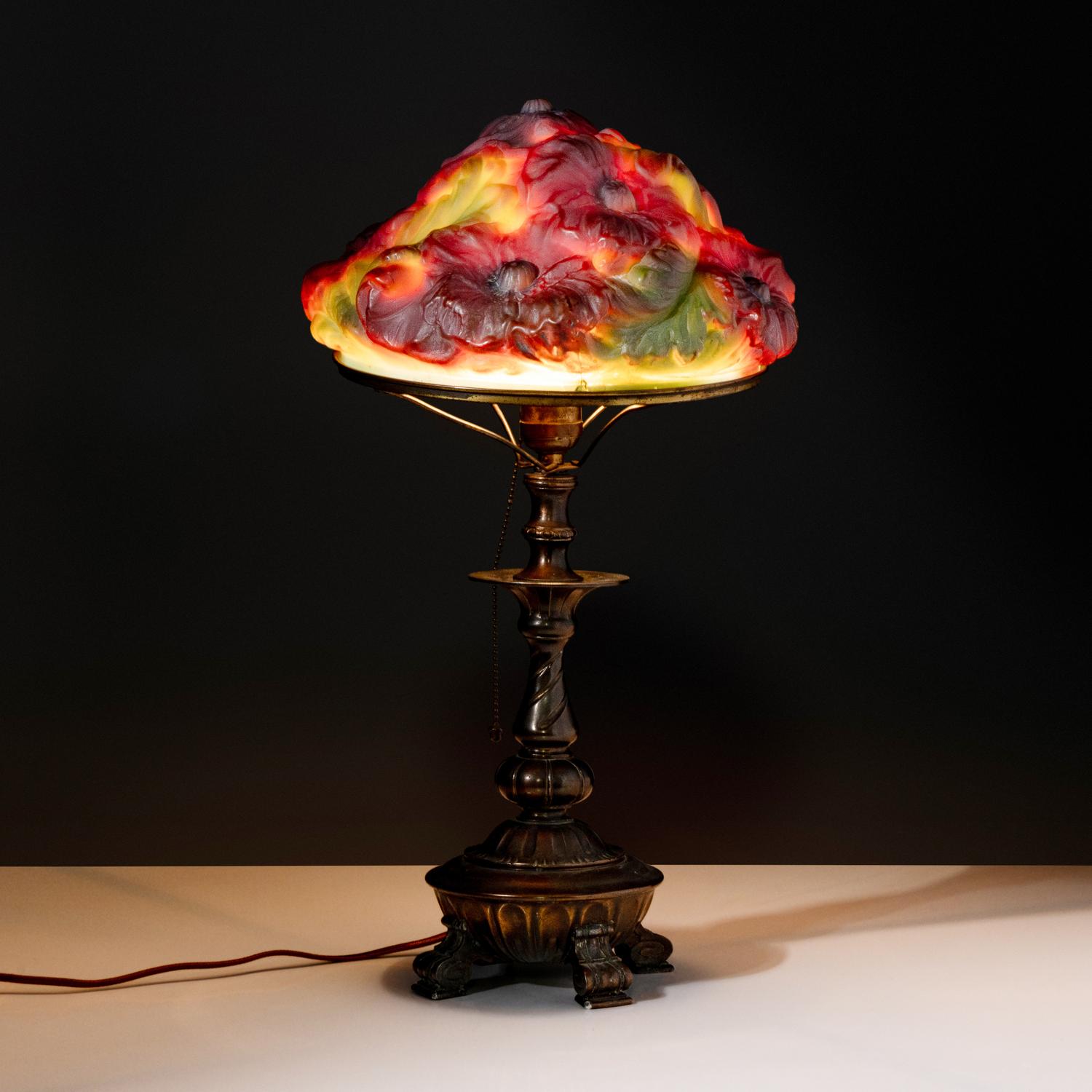 Boudoir lamp base with associated puffy Poppy shade