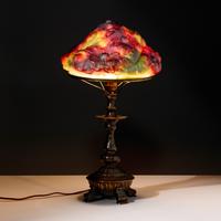 Boudoir lamp base with associated puffy Poppy shade
