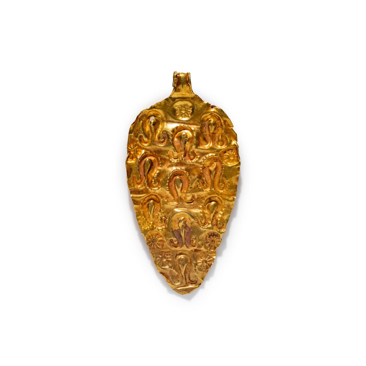 A Phoenician Gold Leaf-Shaped Pendant
