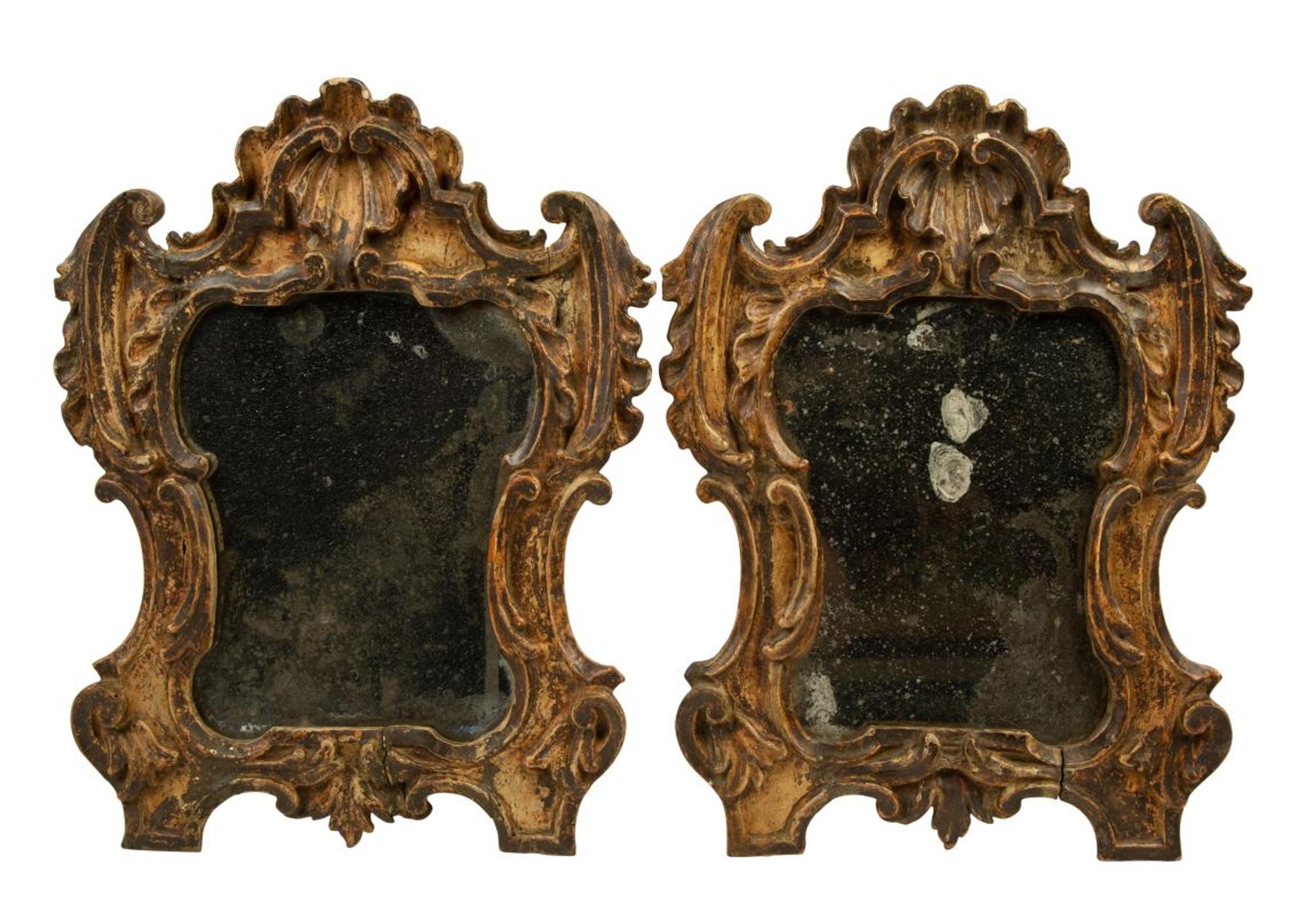 Two Italian Rococo Gilt Framed Mirrors — 18TH CENTURY