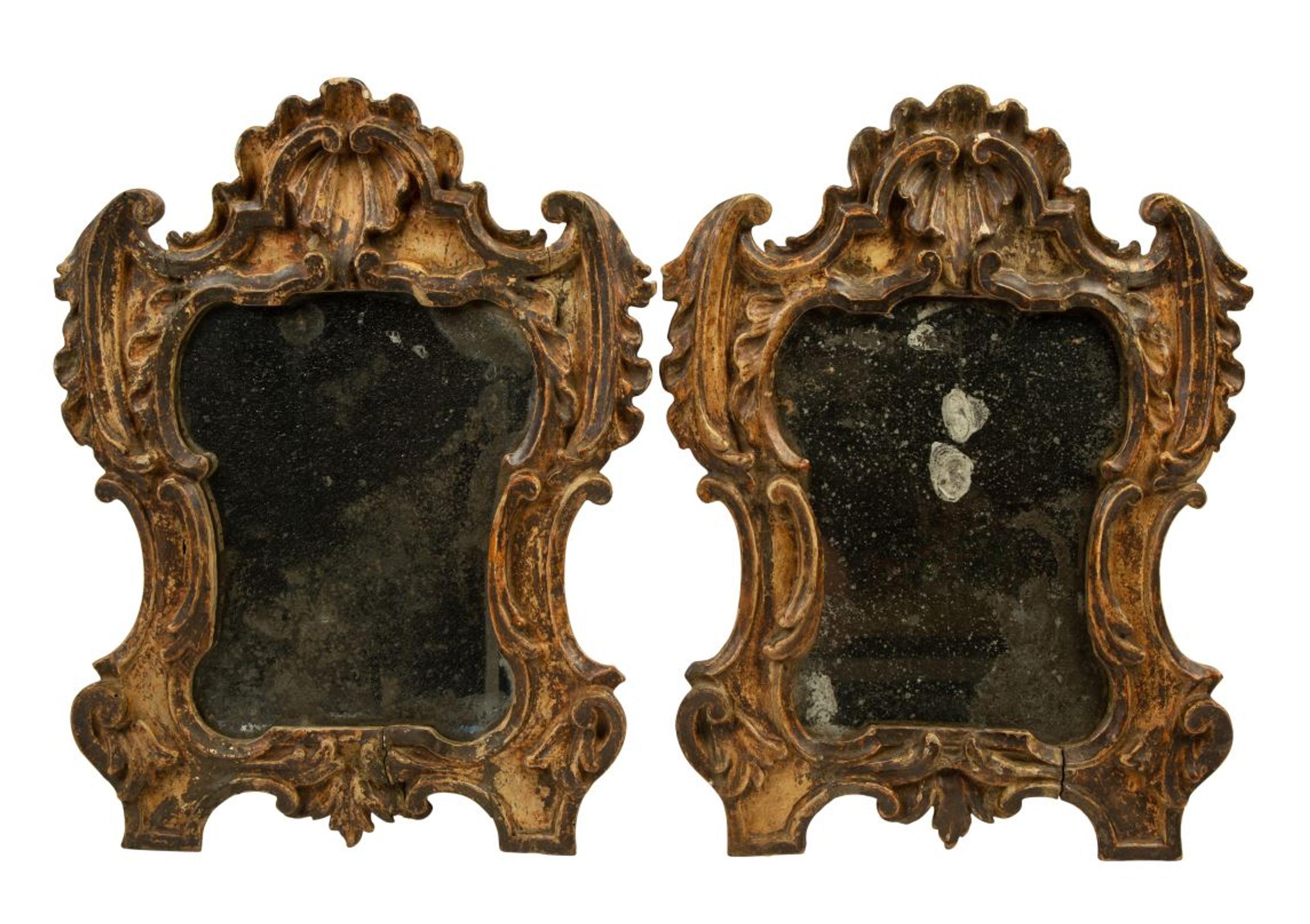 Two Italian Rococo Gilt Framed Mirrors — 18TH CENTURY