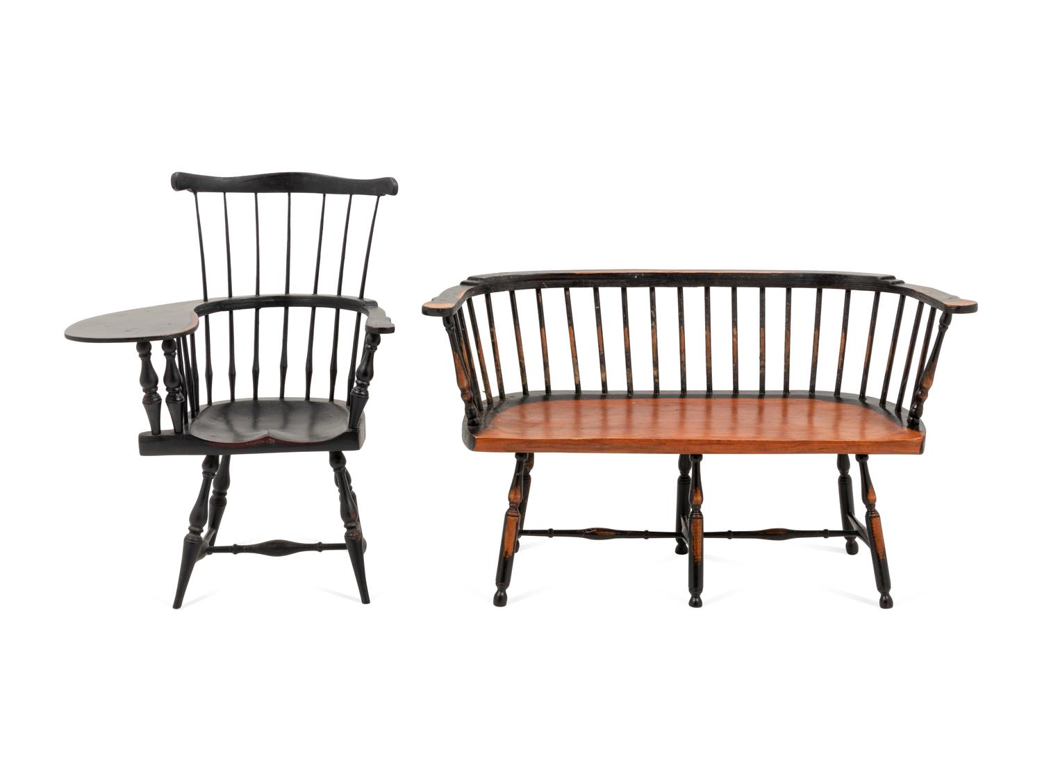 Two Diminutive American Painted Furniture Articles