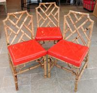 A Pair of Bamboo Side Chairs Height of chairs 36 inches (each). — 20TH CENTURY
