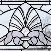 A Leaded Glass Window 48" W x 2" D x 24.5" H — United States, 19th Century