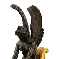 An Empire Gilt and Patinated Bronze and Granite Encrier