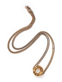 YELLOW GOLD PENDANT WATCH