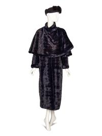 J. Mendel, Navy Ermine Fur Coat & Headband