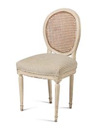 A Set of Six Louis XVI Style White-Painted Dining Chairs