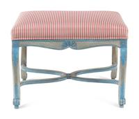 A Régence Provincial Blue-Painted Stool