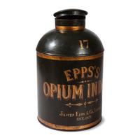 A Painted Tin Epps's Opium Indica Drug Cannister
