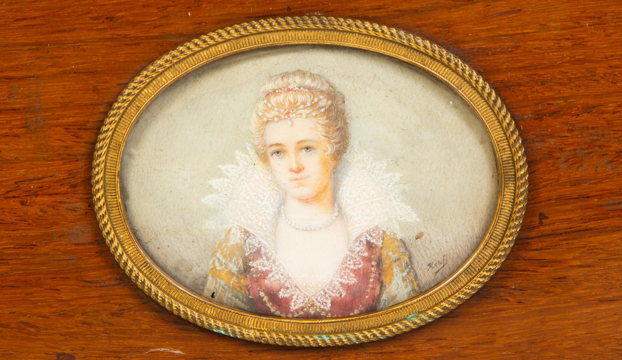 Three Continental Table Boxes Decorated with Painted Portraits