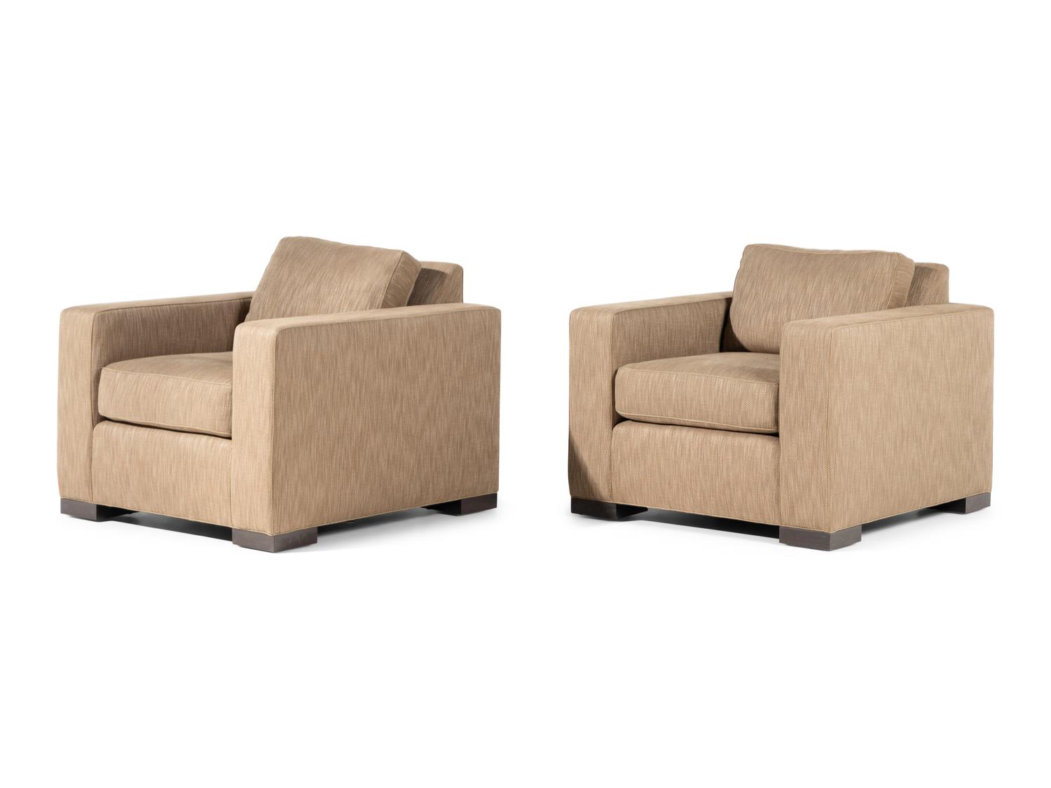 A Pair of Custom Lounge Chairs in the Manner of Jean-Michel Frank