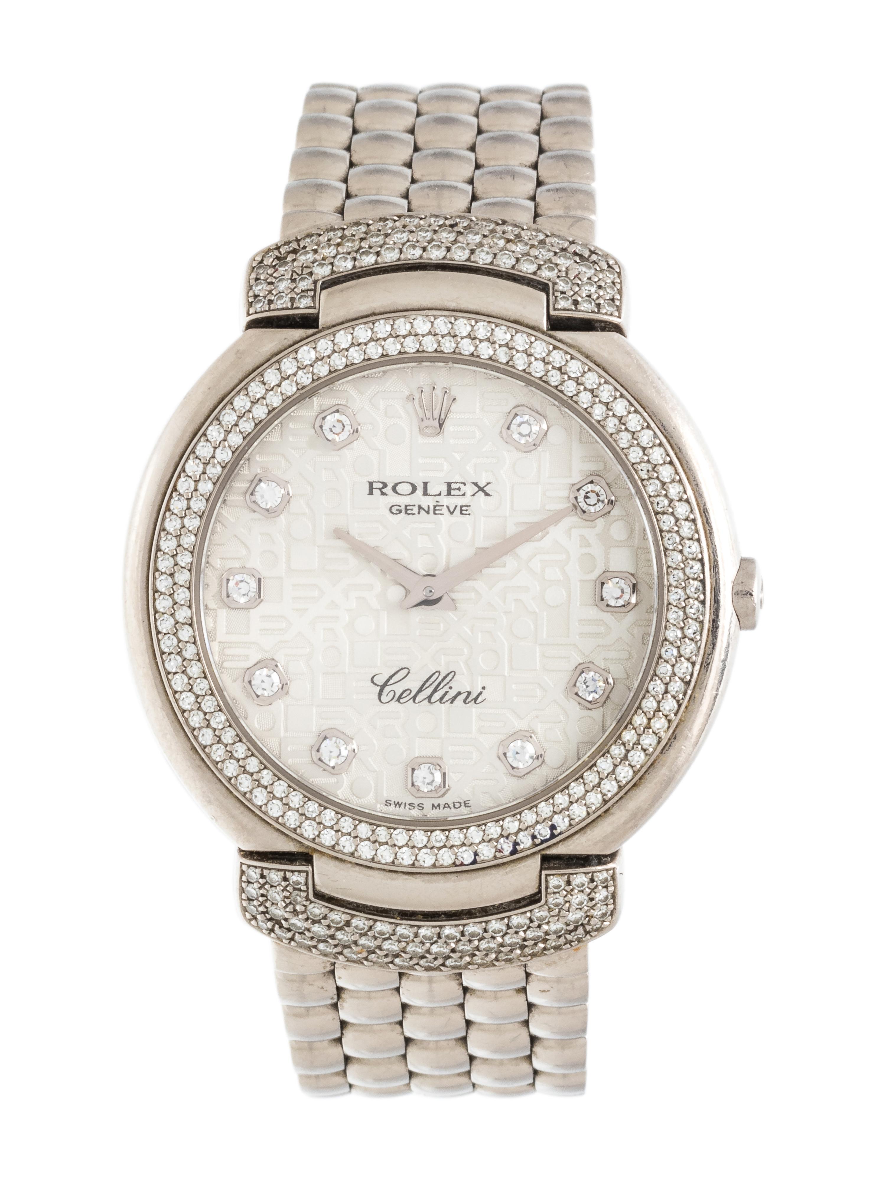 ROLEX, REF. 6683 18K WHITE GOLD AND DIAMOND 'CELLINI' WRISTWATCH