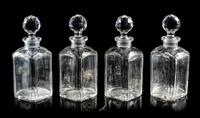 An English Oak Cased Cut Glass Decanter Set