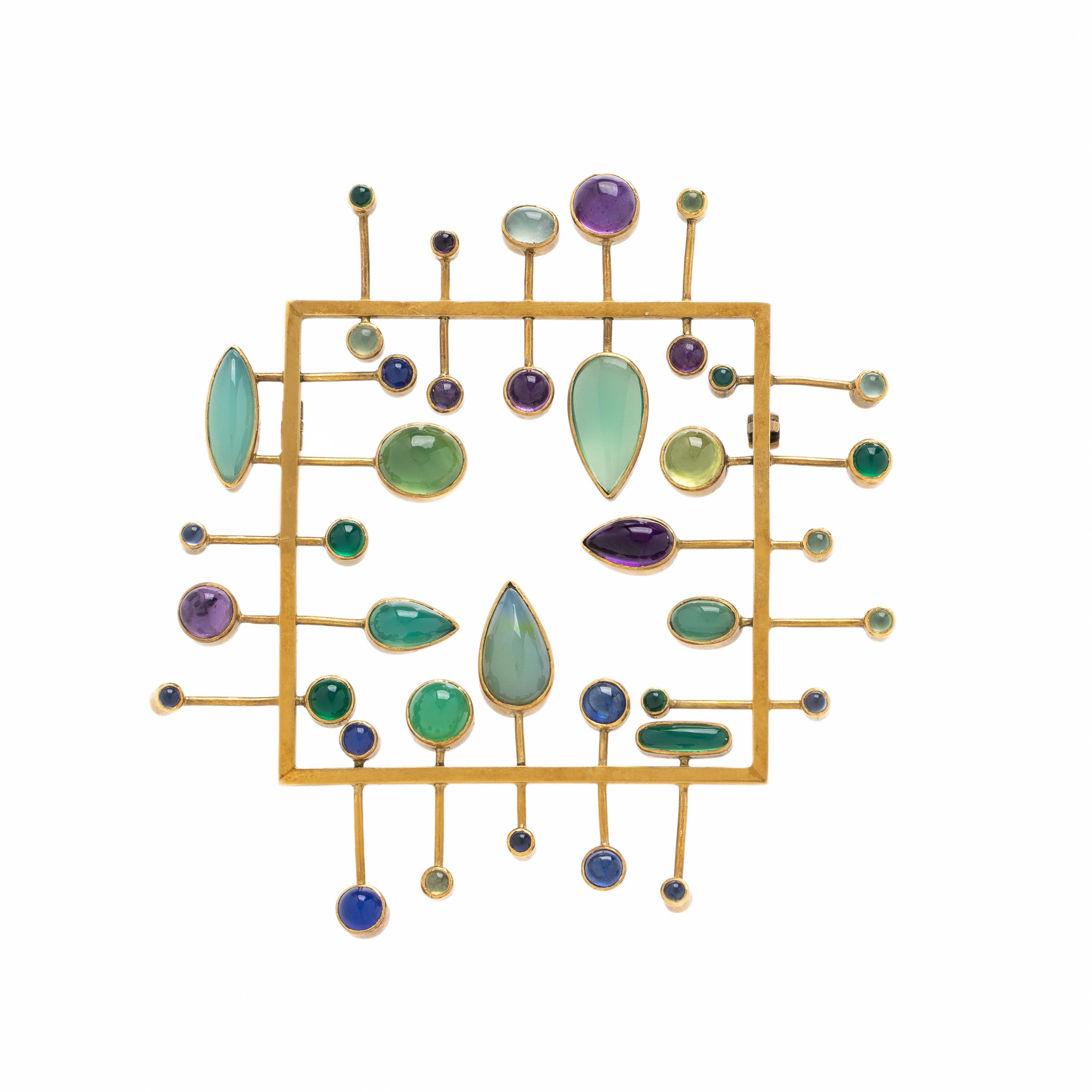 Wendy Ramshaw, Yellow Gold and Multigem Brooch