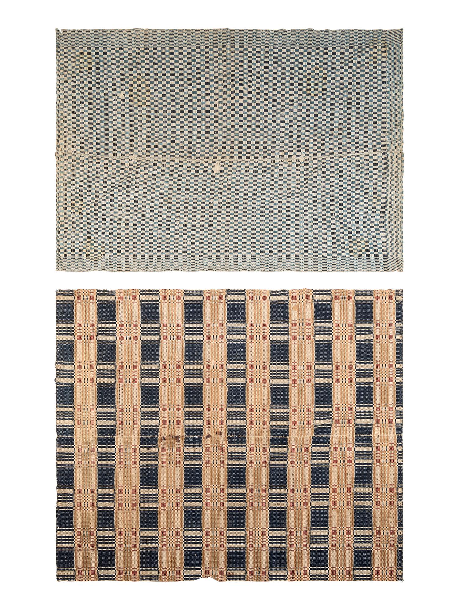 Two Jacquard Woven Wool Coverlets