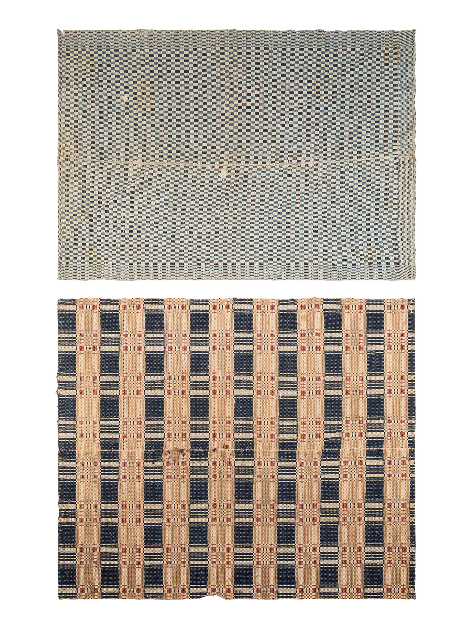 Two Jacquard Woven Wool Coverlets