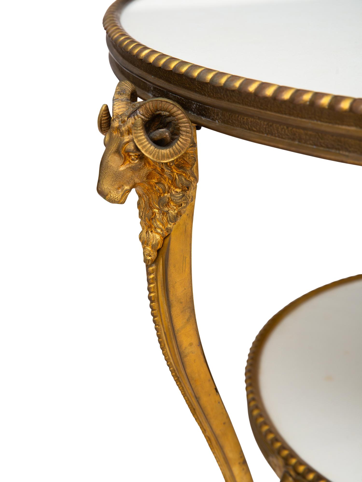 A Pair of French Gilt Bronze and Marble Guéridons