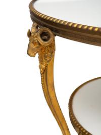 A Pair of French Gilt Bronze and Marble Guéridons
