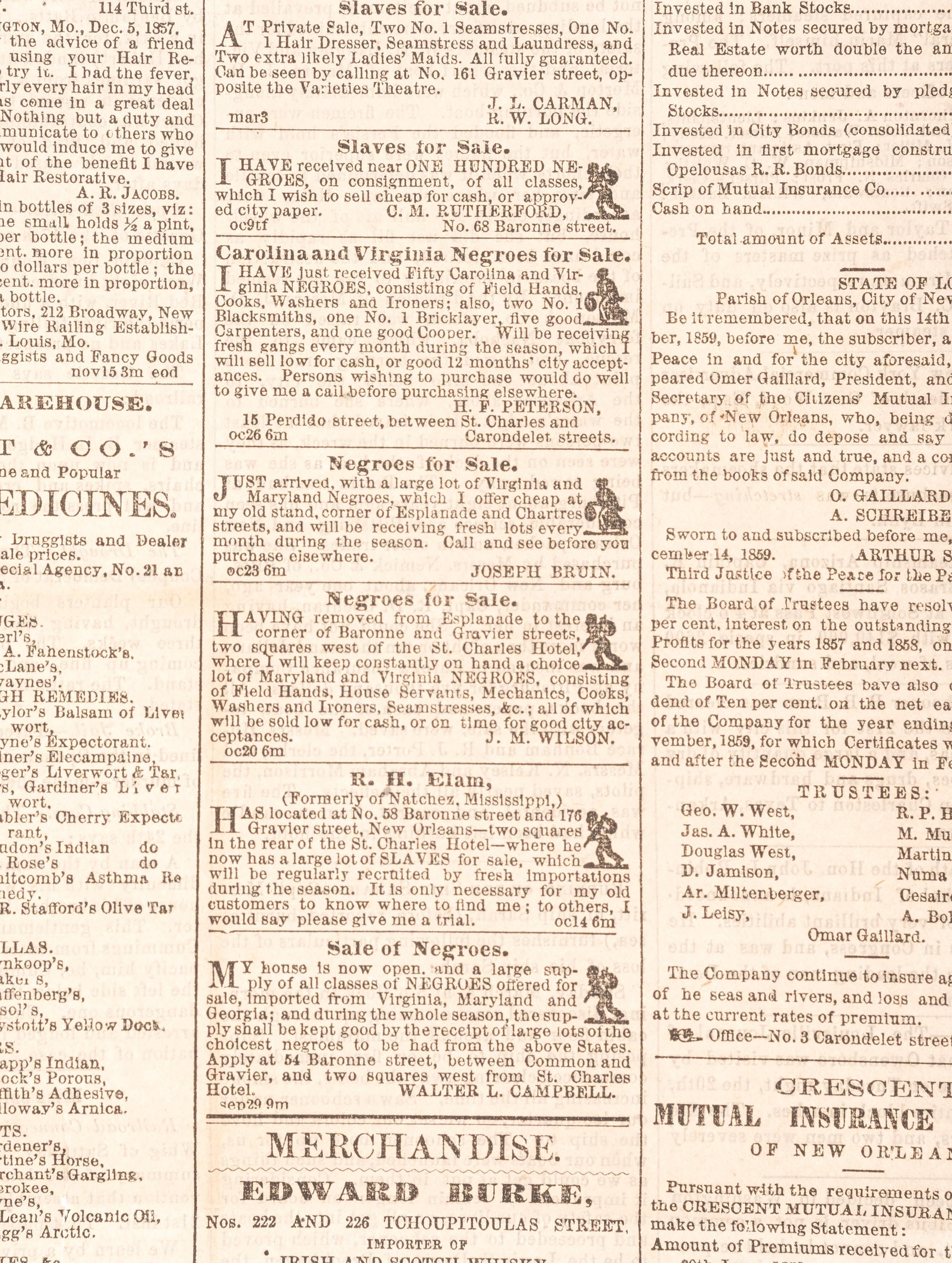 [NEW ORLEANS]. Extensive collection of 200+ New Orleans newspapers dating from the 19th century.