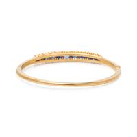 ANTIQUE, YELLOW GOLD, SAPPHIRE AND DIAMOND BANGLE BRACELET