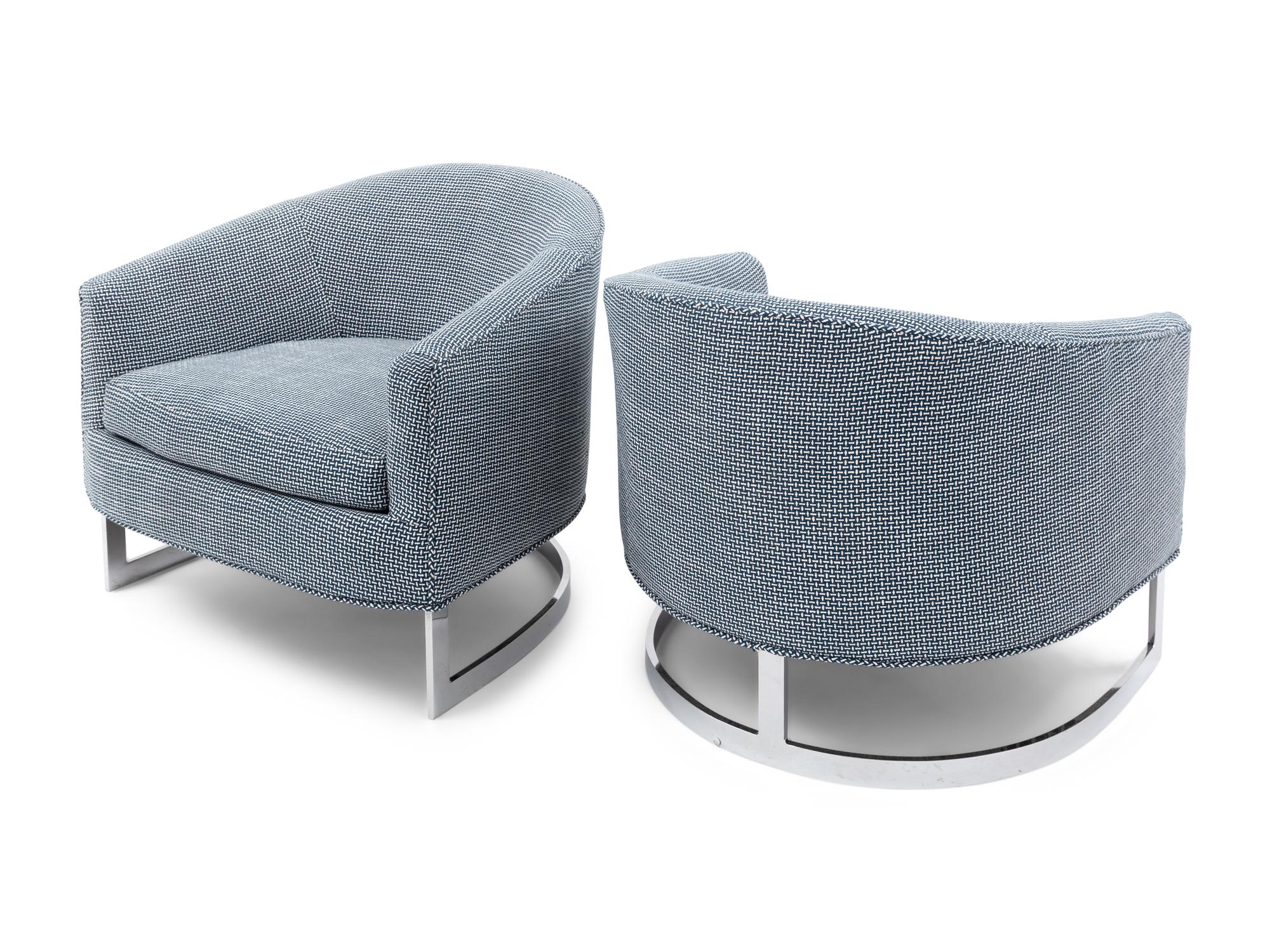 A Pair of Milo Baughman Barrel Chairs