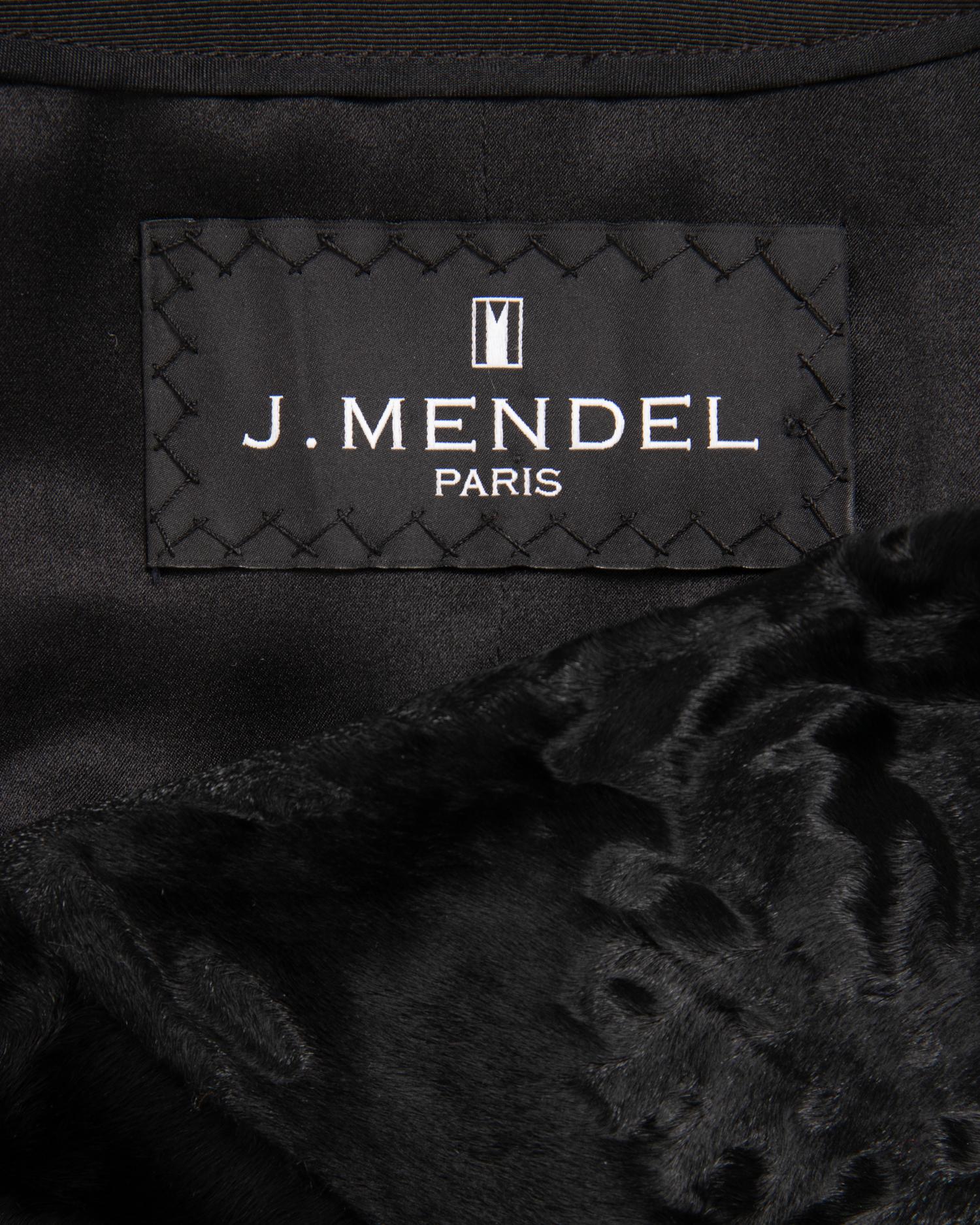 J. Mendel Broadtail Stole with Bead Embellishments