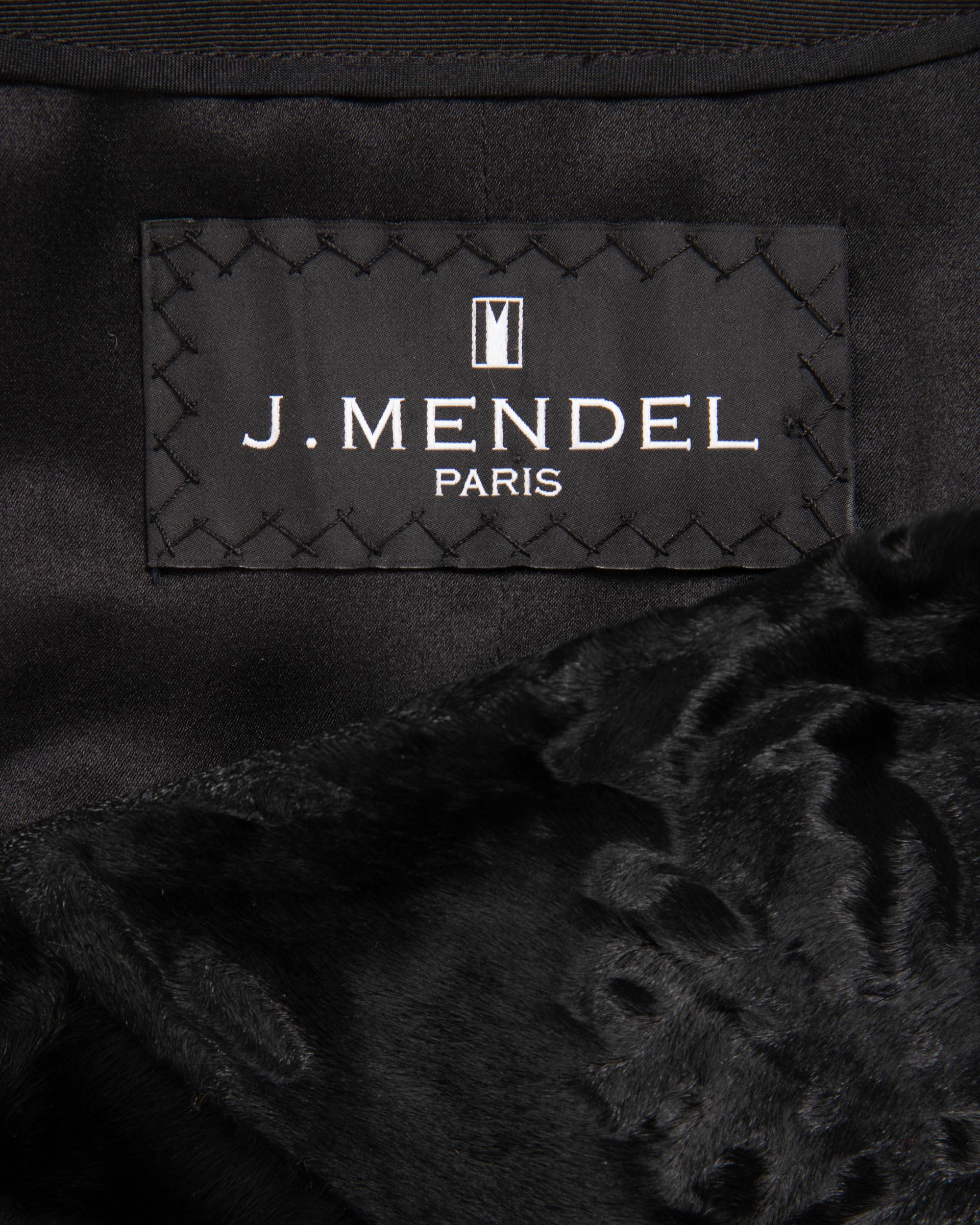 J. Mendel Broadtail Stole with Bead Embellishments