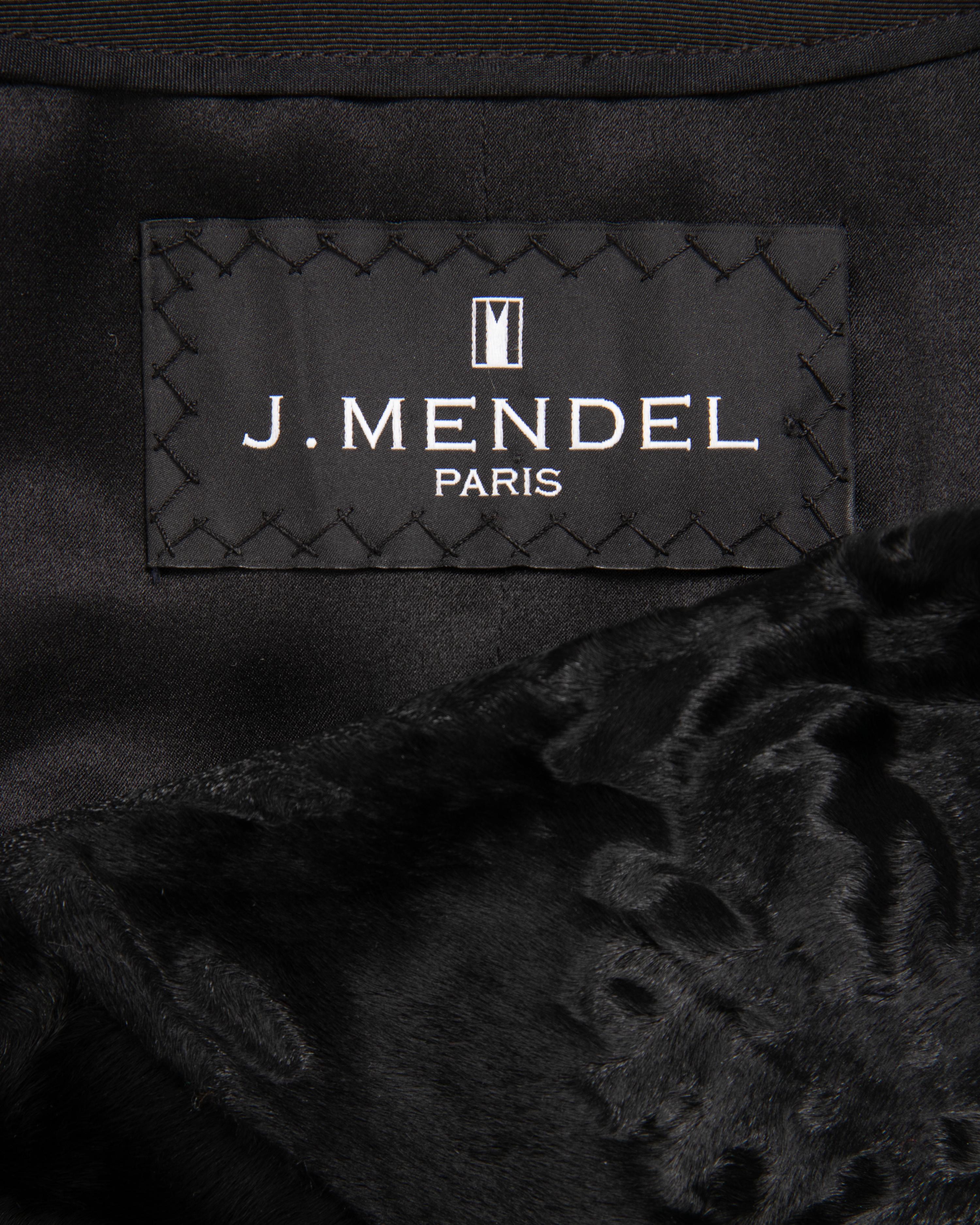 J. Mendel Broadtail Stole with Bead Embellishments
