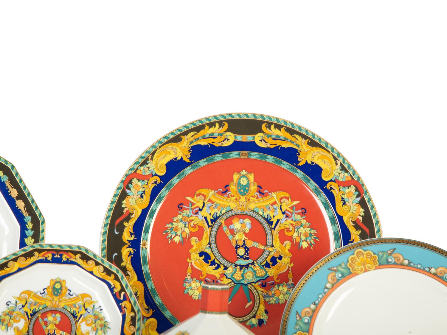 A Versace for Rosenthal Porcelain Le Roi Soleil Pattern Partial Dinner Service — 20th Century