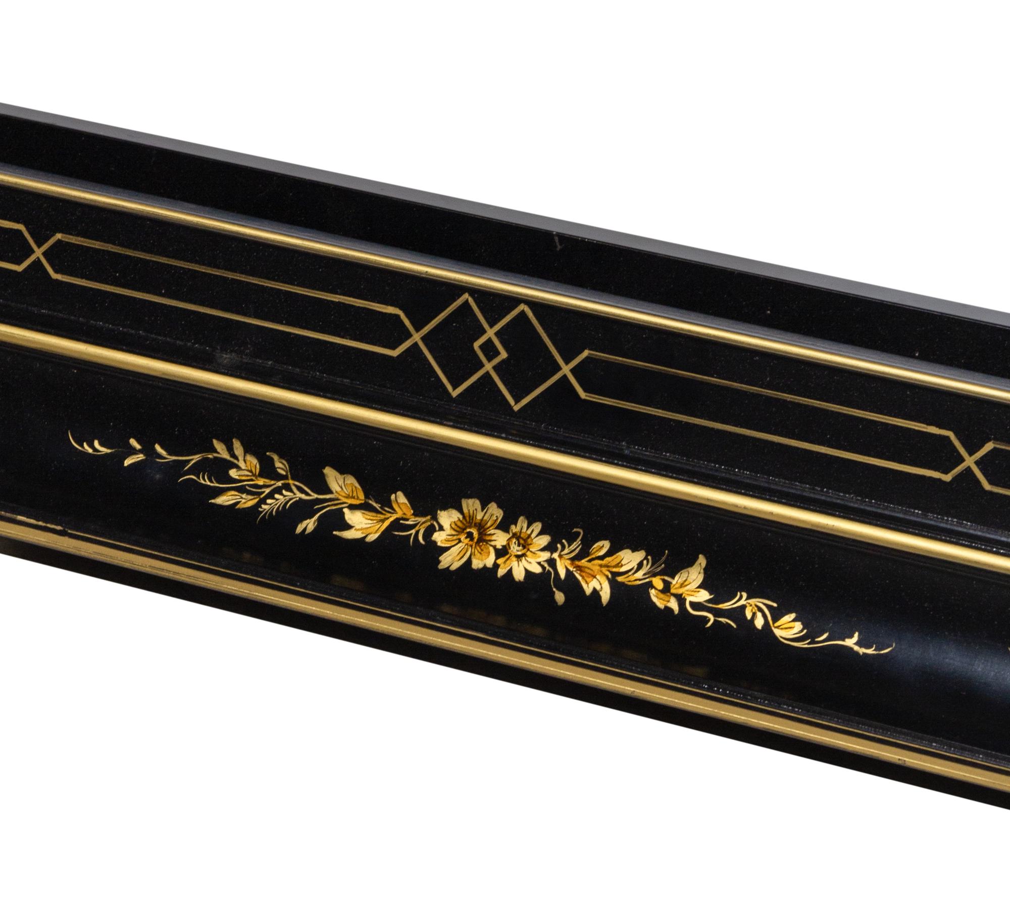 A Regency Style Black-Painted Canopy Bed