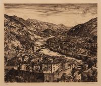 A group of three American prints (Aaron Bohrod, Summertime ; Syd Browne, Along the Canal ; Samuel Chamberlain, Valley of the Var )