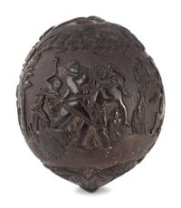 A Carved Coconut Depicting a Grisly American Indian Scene