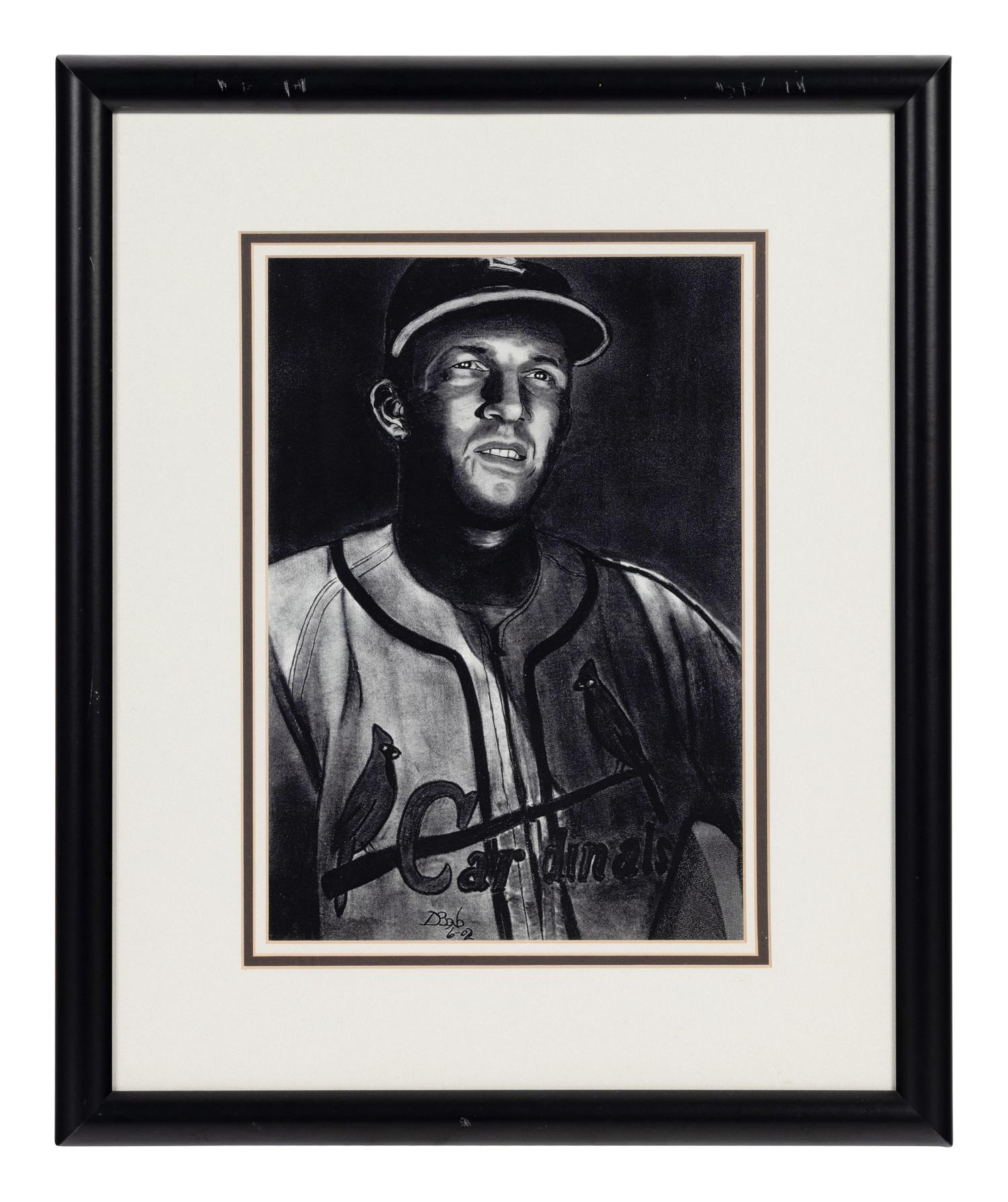 A Group of Seven Artworks Depicting Baseball Players Formerly Displayed at Mike Ditka’s Restaurant