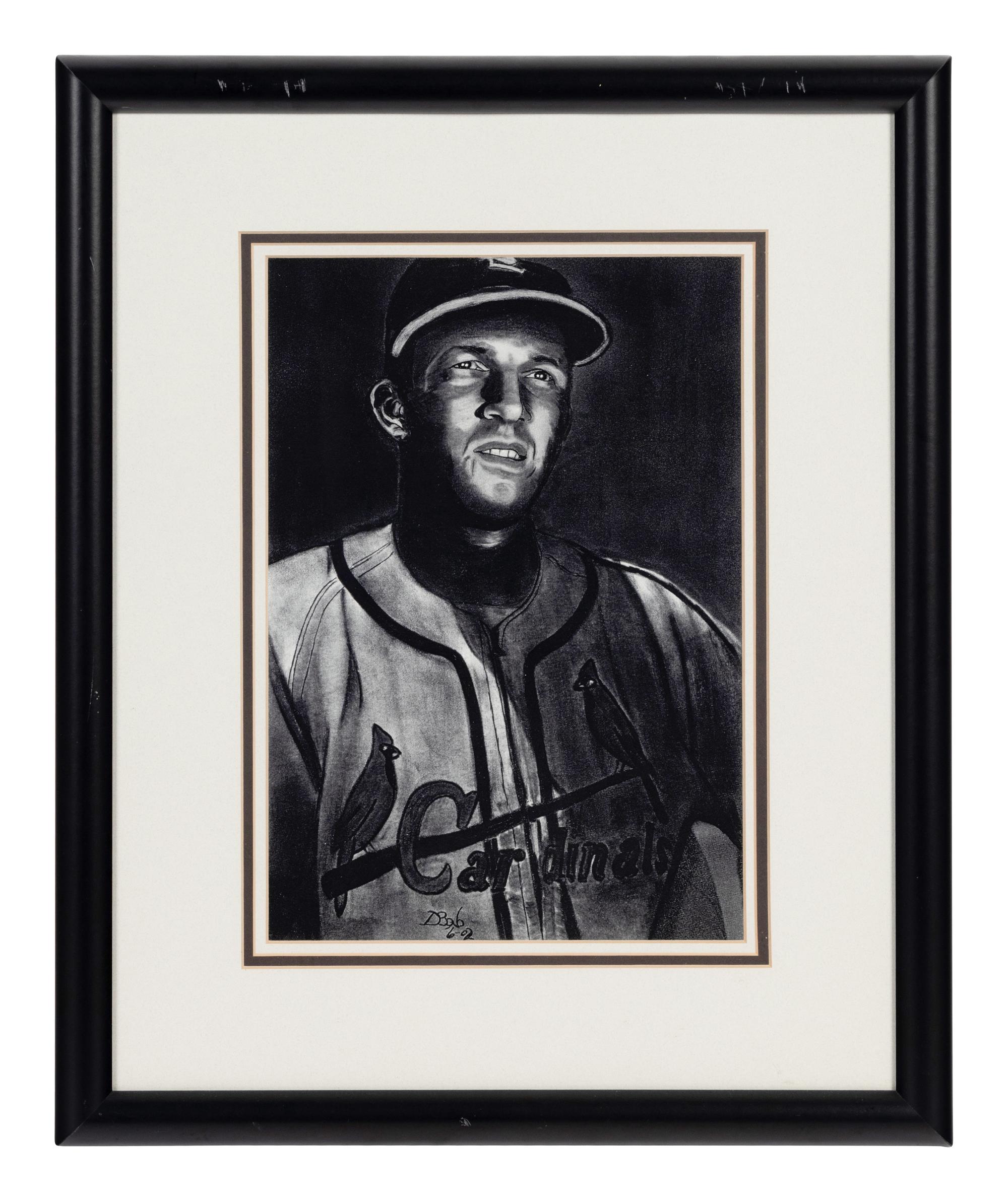 A Group of Seven Artworks Depicting Baseball Players Formerly Displayed at Mike Ditka’s Restaurant