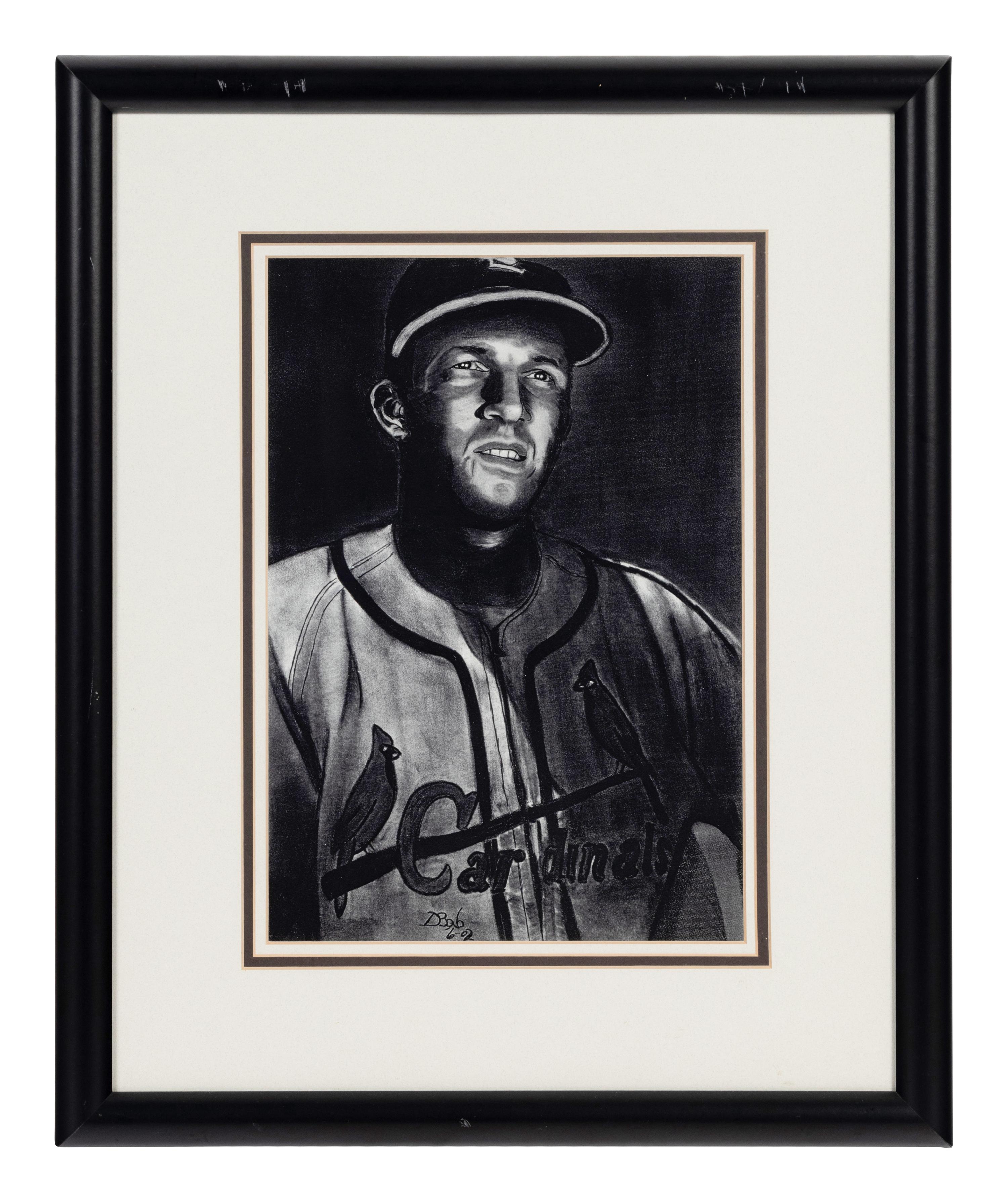 A Group of Seven Artworks Depicting Baseball Players Formerly Displayed at Mike Ditka’s Restaurant