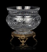A Continental Gilt Bronze Mounted Cut Glass Centerpiece