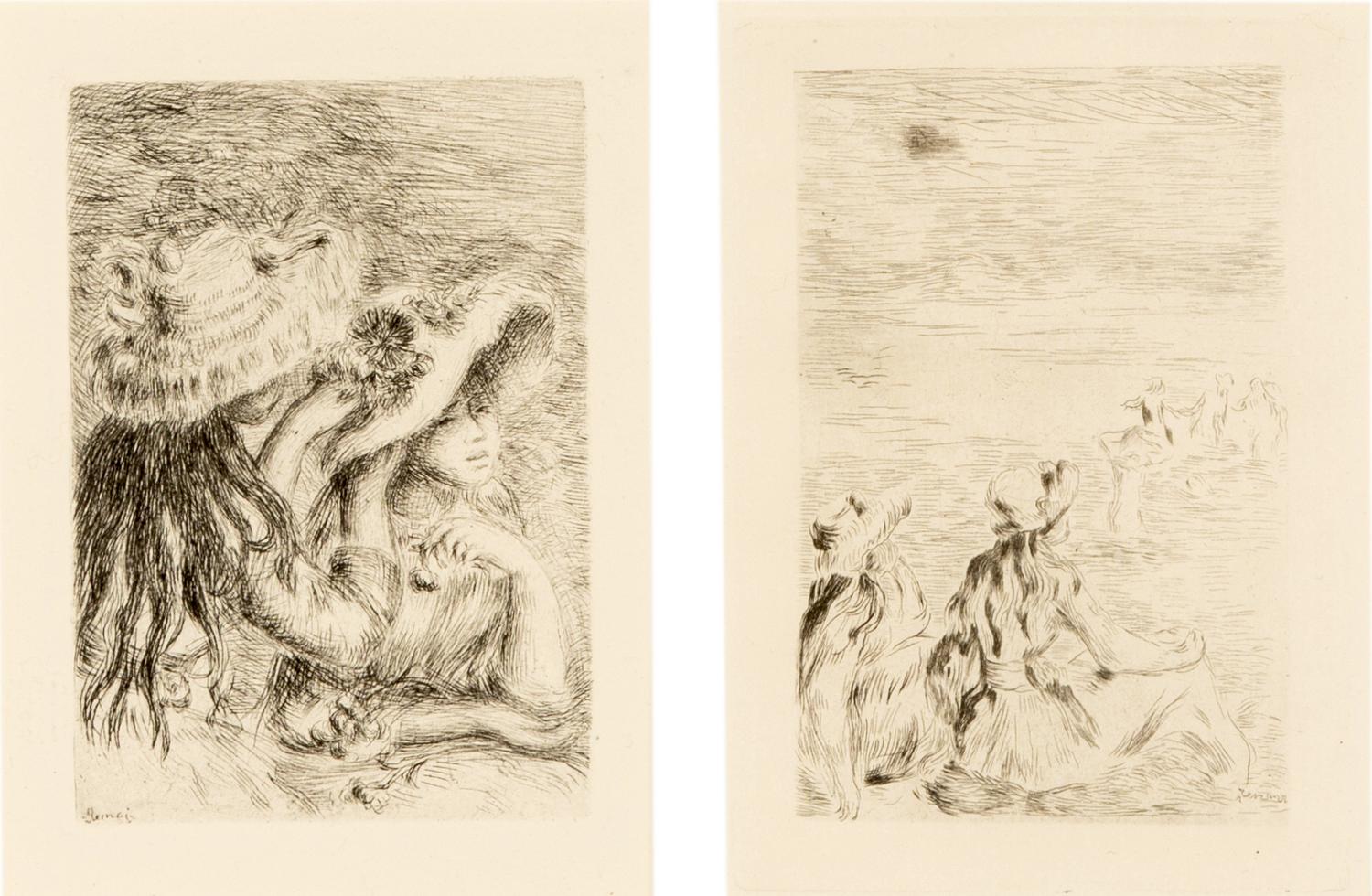 A Pair of Etchings ( Sur la Plage à Berneval, ca. 1892 and Le chapeau épinglé , ca. 1894)