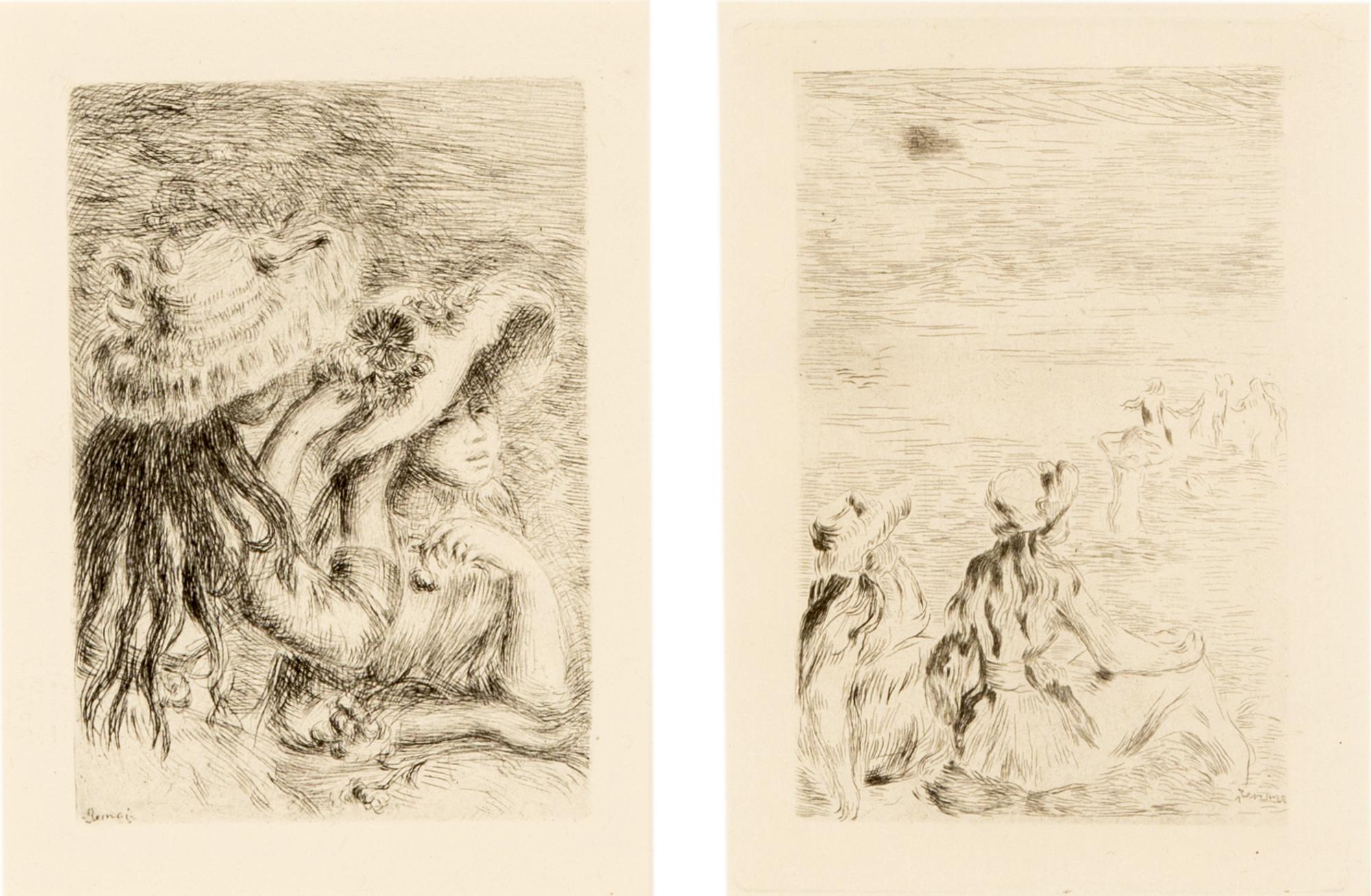 A Pair of Etchings ( Sur la Plage à Berneval, ca. 1892 and Le chapeau épinglé , ca. 1894)