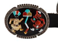 Figural Mosaic Inlay Concha Belt