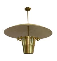 A Mid-Century Brass Chandelier 36" W x 36" D x 42" H — France, Mid-20th Century