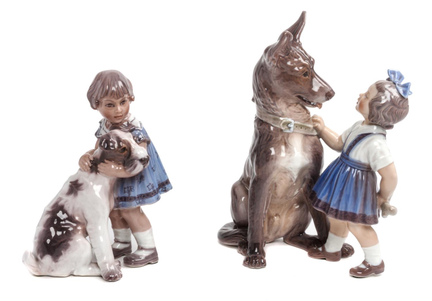 Two Dahl Jensen Copenhagen Figural Groups Height of taller 10 1/4 inches. — 20TH CENTURY