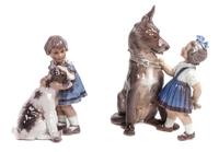 Two Dahl Jensen Copenhagen Figural Groups Height of taller 10 1/4 inches. — 20TH CENTURY