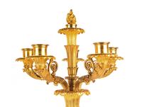A Pair of Louis Philippe Gilt Bronze and Marble Candelabra