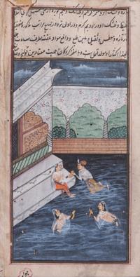 A Collection of Nine Indian Mughal Style Miniatures Largest: 11 1/2 x 7 1/2 inches.